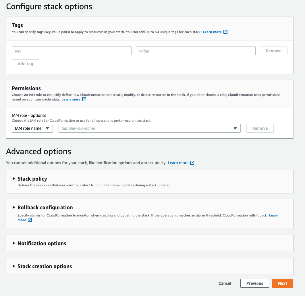 Mushop stack options